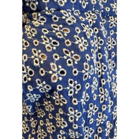 Zara Women’s Size Small Eyelet Shorts Blue White High Rise Coastal Preppy - Picture 7 of 8